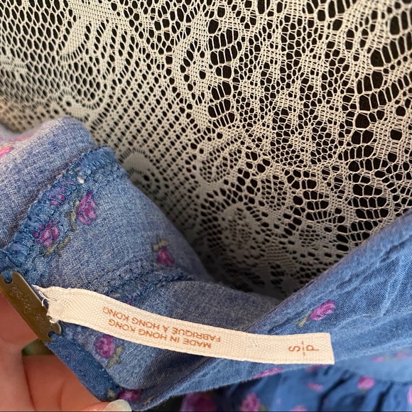 Free People Blue Black Floral Tank Small - Picture 10 of 10